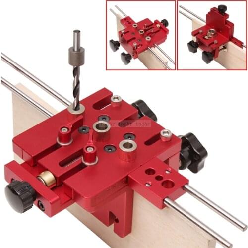 Doweling Jig Woodworking 3 In 1 Hole Drill Punch Positioner Guide Locator Pocket Hole Jig Joinery Kit Wood Working DIY Tools