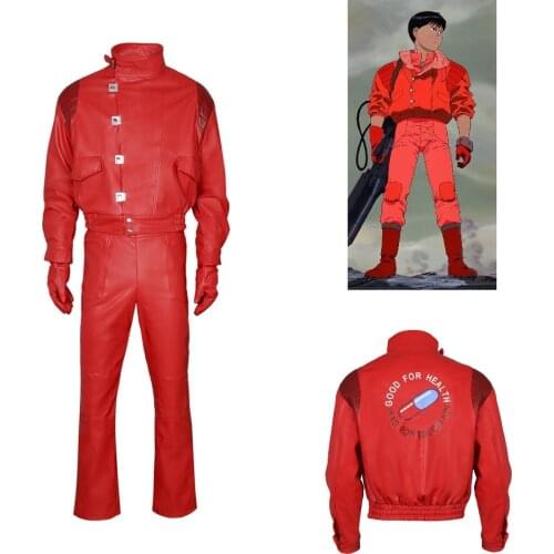 Anime AKIRA Shotaro Kaneda Cosplay Costume Full Set PU Red Motorcycle Uniform Halloween Fancy Cosplay Outfits
