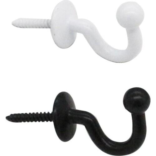 Alloy Hooks for Hanging Wall Hanger Hook with Screw Black White Colors Available Belt/tie Hanger Organizer Kitchen Accessories