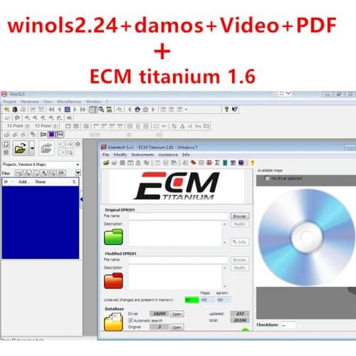 2020 Hot Selling Winols 2.24 + Unlock Patch + Damos Files + Video + + Ecm Titanium v1.61 26000 Drivers include install video