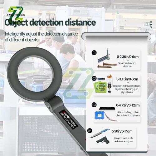 Handheld Metal Detector Portable Electronic Metal Detecting Device Airport Security Metal Detectors 180° Foldable Head Detector