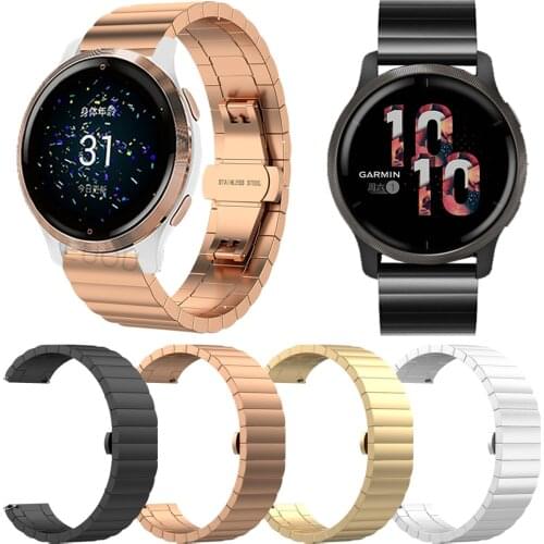 Butterfly Buckle Metal Stainless Steel Strap For Garmin Venu 2 2S Watch Band Vivoactive 4/4S 40mm Watchband Bracelet Accessorie