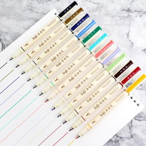 3 Colors/set Soft Brush Pen Four Season Colors Brush Markers for Coloring Painting Drawing Outllining Journaling School Supplies