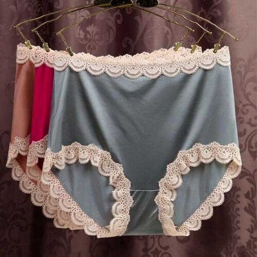 3pcs/lot Womens Panties Comfort Solid Color Lace Girl Briefs Sexy Lingerie Female Underwear Ladies Underpants Women Intimate