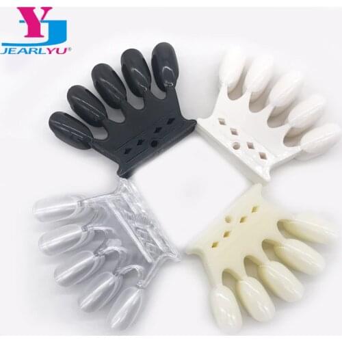50 Tips Nail Art Display False Nail Tips Crown Fake Nails Polish Clear Nature Color Card Acrylic Practice Chart Palette Art Ring