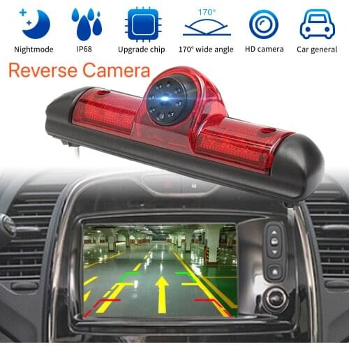 Waterproof Reverse Camera And Brake Light For Fiat Ducato Citroen Relay Peugeot Boxer Night Reversing Parking Monitor