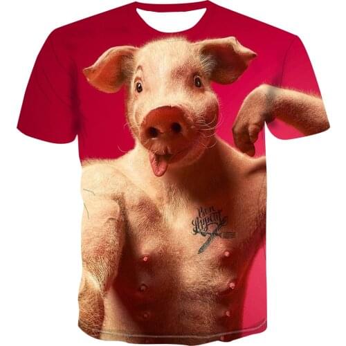 Fun and novel animal pig orangutan series T-shirt 3D printing T-shirt men and women T-shirt Harajuku style T-shirt 110-6XL