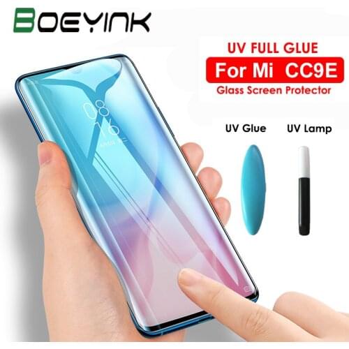 UV Full Glue Sceen Protector For Xiaomi Mi 9t Pro 9 t Liquid UV Tempered Glass For Xiaomi Mi CC9 E Redmi k20 Pro A3 Mi CC9E