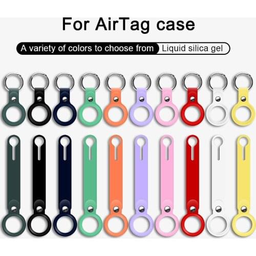 Protective Case For Apple Airtags Liquid Silicone Sleeve Locator Tracker Anti-lost Hangable Key Ring Luggage Tag Bag Charm Loop