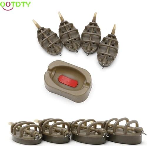 1Set Inline Method Carp Fishing Feeder 4 Feeders 15/20/25/35g 30/40/50/60g Mould fishing Tackle Accessories