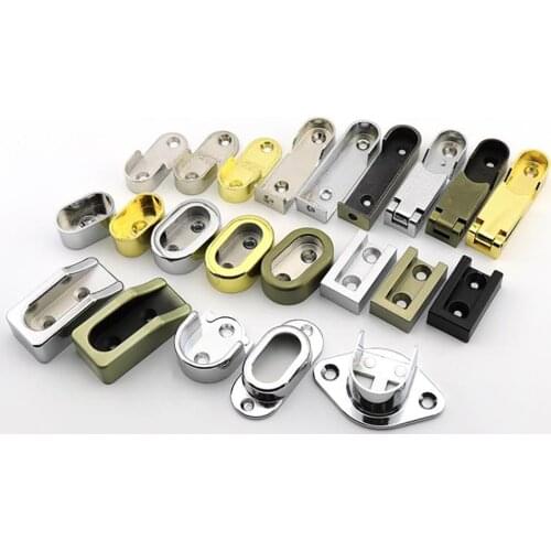 1Pcs Chrome-plated Flange Clothes Tube Holder Thicken Hidden Clothes Tube Seat Solid Clothes Rail Clothes Through Seat Hardware