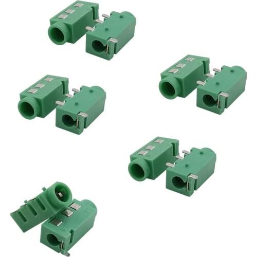 10Pcs PJ-320D 4 Pin SMD MP3 Accessories Green 3.5mm Headphone Jack J320D 3.5mm Female Socket Bluetooth Audio Connector