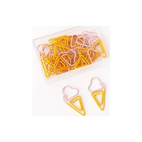 20pcs two-color paper clip ice cream cute shape paper clip bookmark paper clip