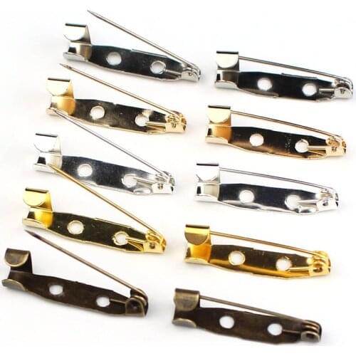200pcs/lot 15 20 25 30 35mm Brooch Base Pins Safety Pins Brooch Settings Blank Base for DIY Jewelry Making Supplies Accessories