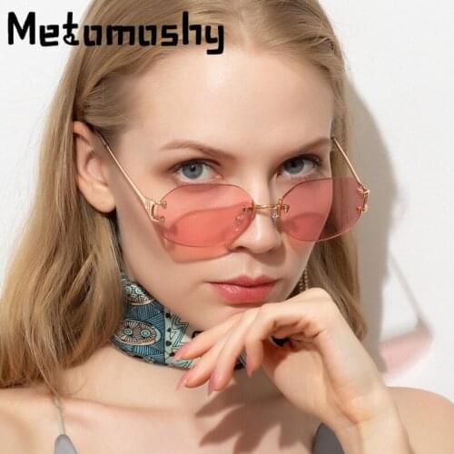 2020 Vintage Rimless Oval Sunglasses Women Luxury Brand Designer Sun Glasses Fashion Classic Sunglasses Women/Men Oculos De Sol