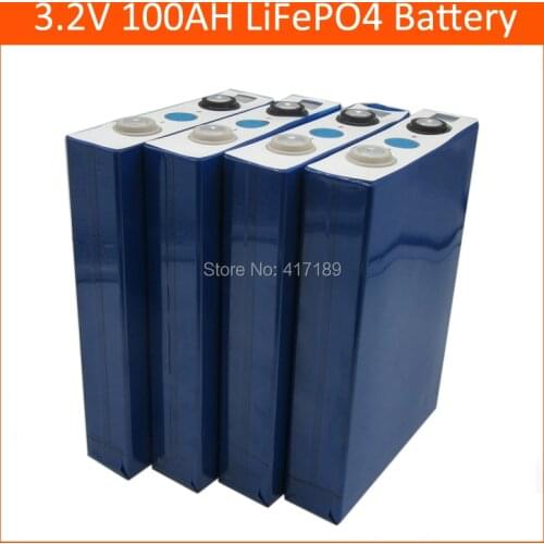4pcs Lifepo4 3.2V 100Ah 105AH 3C Discharge Rate for 12V 24V EV Solar Panel Home Invert Energy Storage Battery Pack Diy