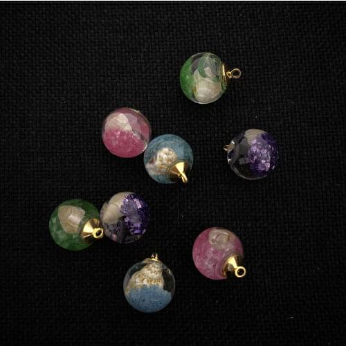 5pcs/pack of exquisite glass ball jewelry glass beads charm small conch pendant making DIY jewelry necklace bracelet earring16mm