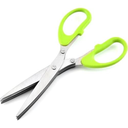 50pcs 5 Layers Multifunctional Kitchen scissor Shredded Chopped Scallion Cutter Herb Laver Cook Tool cut NO360