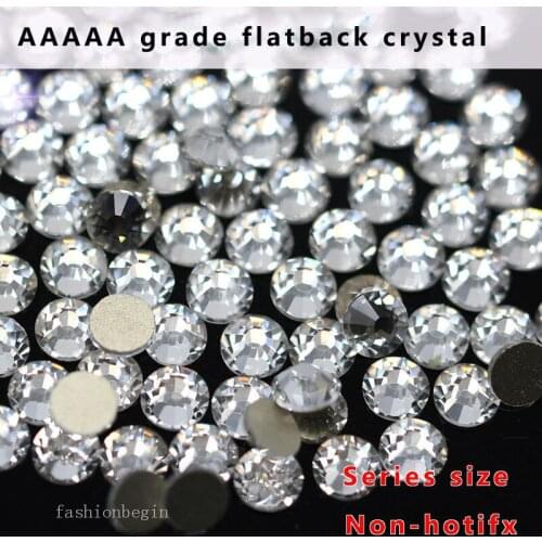 AAAAA faceted Crystal Non-Hot fix Flatback glue on Nails Rhinestones 3D Nail Art Decoration DIY stone ss3 4 5 6 8 10 12 16 20 30