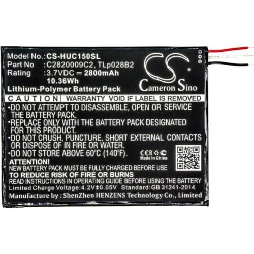Cameron Sino 2800mah battery for ALCATEL One Touch Pixi 3 (7) WiFi OT-8055 OT-8057 OT-9002A OT-9002X C2820009C2 TLp028B2