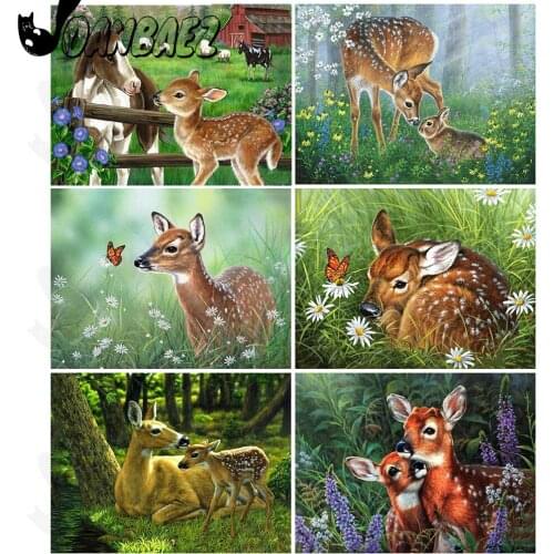 Beautiful Animal Sika Deer Diamond Painting 5D Diy Wall Art Deer In The Grass Square Diamond Embroidery Inlaid Home Room Decor