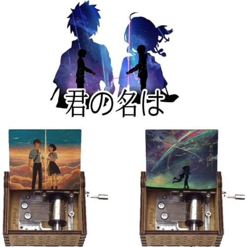 Anime movie Your name theme Music Box Custom Song Zenzenzense cartoon Wooden Decorative home office Gift for Girlfriend kid toy
