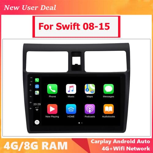 Android 10 2 Din Car Multimedia Player Dvd Gps Auto Radio Navigation Wifi Bluetooth IPS Screen DSP For Suzuki SWIFT 2008-2015