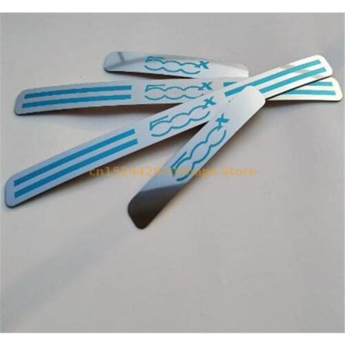 Car Styling For Fiat 500x Accessories 2015-2019 Car Sticker Stainless Steel Door Sill Scuff Plate Door Sills Trim Protector