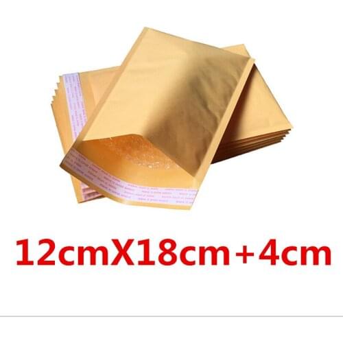 Free shipping Kraft Bubble Mailers Padded Envelopes Bags 12cmX18cm+4cm wholesale wrapping package