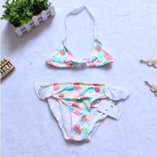 2017 Baby/Infant Girls Kids Tankini Bikini Suit Geometric pattern Franch design Beachwear Swimsuit Swimwear Bathing Suit