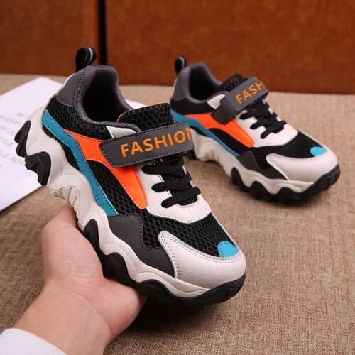 2020 Kids Running Shoes Boys Fashion mesh Breathable Sneakers children outdoor casual trainers student walking shoes Size 28-39