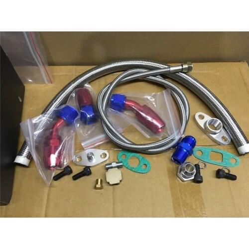 For T3 T4 T3/T4 T70 T66 TO4E Turbo Oil Feed Line Oil Return Line Oil Drain Line Kit