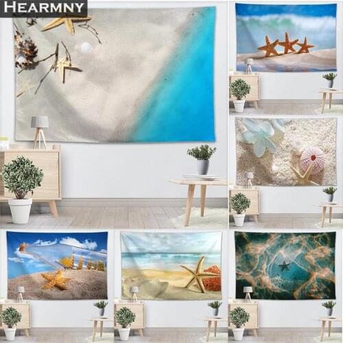 HEARMNY Starfish Background Fabric Valance Tapestry Wall Hanging Bedroom Living Room Blanket Yoga Beach Towel Tablecloth