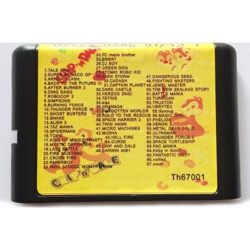 67 In 1 Sega MD Game Card For 16 bit Sega Mega Drive / Genesis