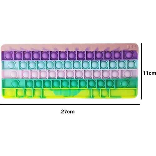 Hand Push Bubble Toy Keyboard Silicone Childrens Educational Decompression Board Game Autism Sensory Funny Anti-stress Tie-dye