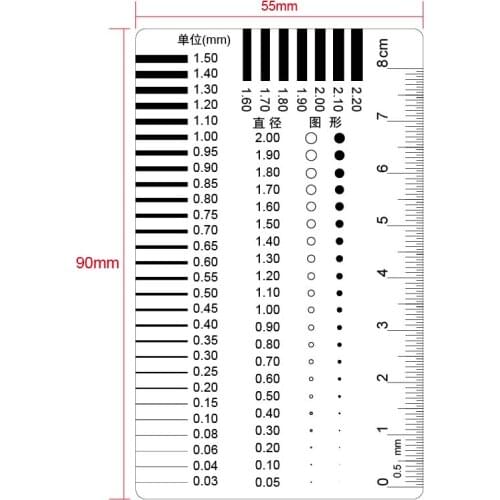Point Gauge Film Ruler Point Line Gauge Stain Card Comparison Card Stain Crack Comparison Rule Comparison Film