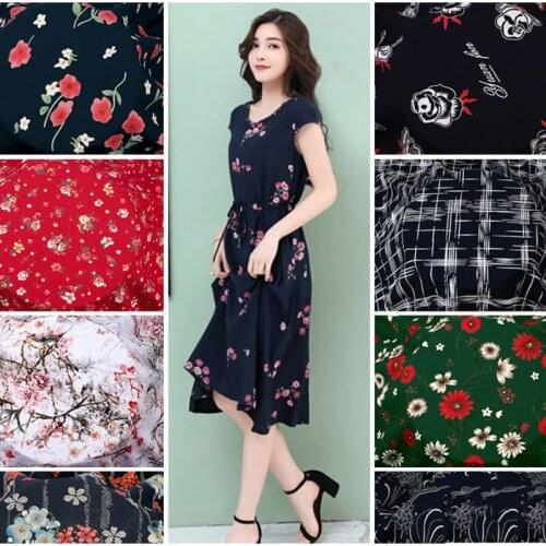 Plaid Printed Rayon Fabric Moisture-absorbent Slippery Home Clothing Baby Childrens Pajama Fabric Cloth Per Meter for Dress