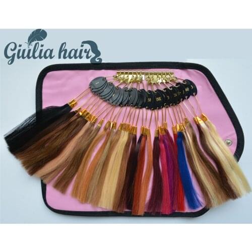 Giulia Human Hair Color Ring 32 pcs Color Ring Human Hair Color Ring For All Kinds of Hair Extensions Color Chart