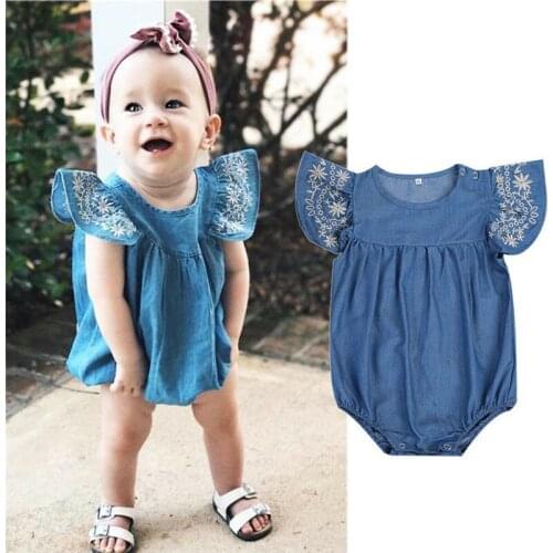 Pudcoco baby clothes robe bebe fille Baby Girl Denim Bodysuits Cloth Playsuit Infantil Clothing costume Clothes