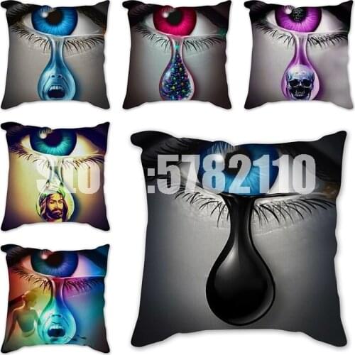 Linen Pillowcase 45x45cm Eye Cushion Cover Decorations For Home Sofa Decor Easter Party Pillow Case Polyester Cushion Cover