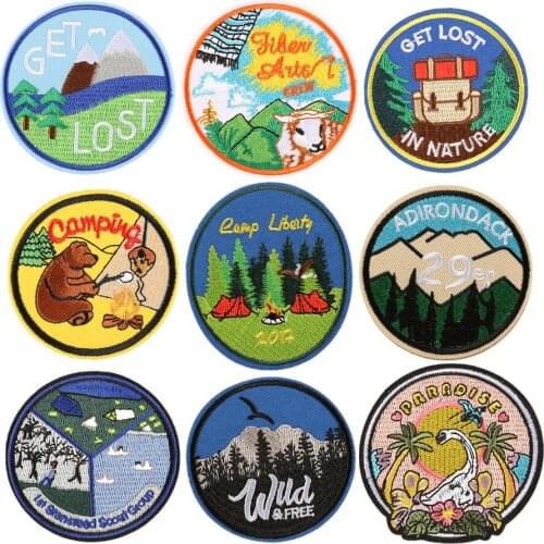 1pcs mix Circular Insignia Patches for Clothing Iron on Embroidered Sew Applique Cute Fabric Badge Garment Apparel Accessories