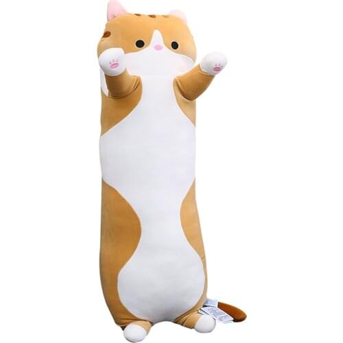 Cute Kitten Plush Sleeping Pillow Doll Big Stuffed Cartoon Cat Toy Funny Kawaii Leisure Boyfriend Pillow for Lover Children Gift