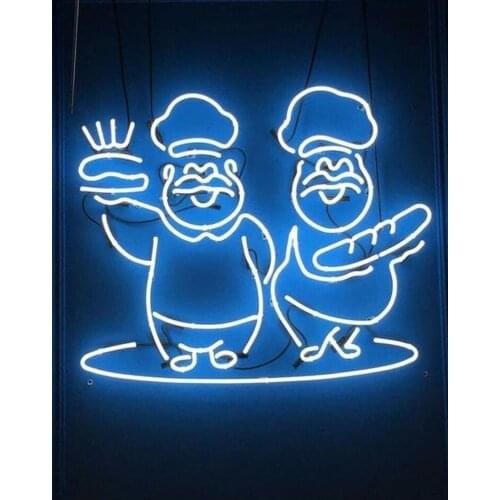 Neon Sign For Burger man handcraft Glass Tubes Commercial food Home Basketball Team Sign Lighting Engineering Neon Light Wall