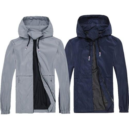 New Men Clothing Men Quick-drying Thin New Softshell Jacket Men Jacket Zip Up Hoodie Coat Men Fashion Windbreaker Jacket
