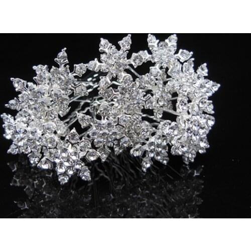 New Free Shipping 12pcs Fashion Hair Jewelry. Crystal Snowflake Twist Hair Pins,Wedding Party Bride Spiral Hair Pins