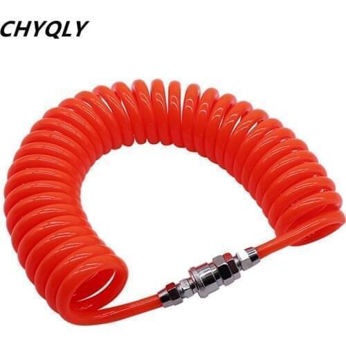 6M 9M 12M 15M PU 8mm x 5mm Polyurethane Air Compressor Hose Tube With Fitting Connector Spring Spiral Pipe 8*5mm