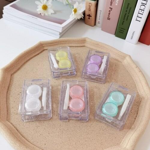 Ins Transparent Contact Lens Case Box Fashion beauty lens case contact lens travel storage box