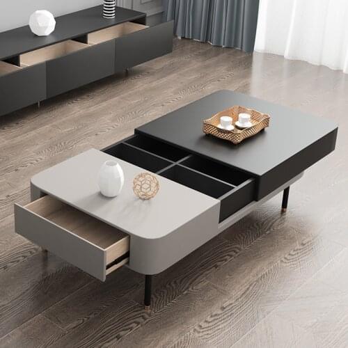 Nordic minimalist luxury telescopic coffee table TV cabinet combination small-sized coffee table table living room home