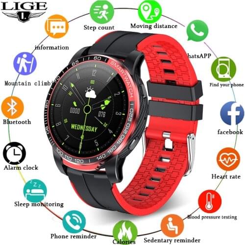 LIGE New Bluetooth call Smart Watch Women Phone Waterproof Sports Watch Fitness Tracker Weather Display Health smartwatch Men