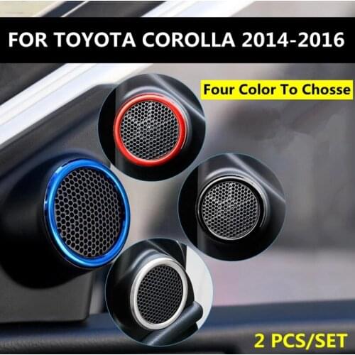Pillar A Stereo Speaker Audio Loudspeaker Sound Ring Molding Cover Kit Trim 2 PCS Accessories For Toyota Corolla 2014 2015 2016